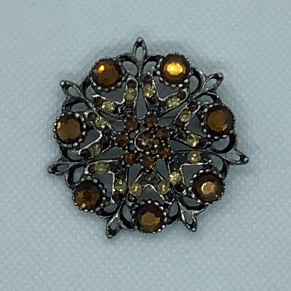 Vintage Style Amber Colour Brooch